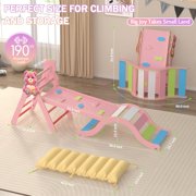 KidsBuddy Pikler Triangle Set with Cushion, 9-in-1 Kids Climbing Toys for Toddlers 1-3 Inside,Montessori Toddler Climbing Toys Indoor,Baby Playground for Children (Bear Pattern)