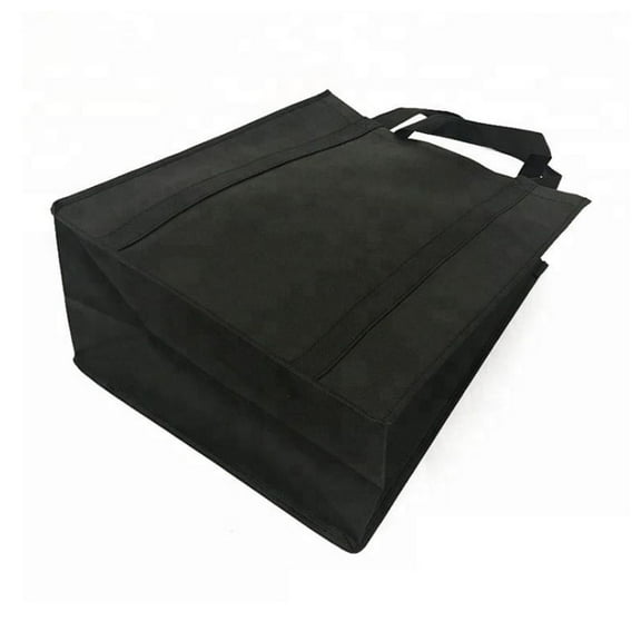 RENACLIPY Black Non-Woven Fabric Shopping Handbags, Reusable Tote Bags, Set of 5 and Lightweight