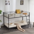 thumbnail image 3 of UBesGoo Low Bunk Bed, Junior Bed Frame for Kids, No Box Spring Needed, Black, 3 of 8