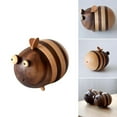 thumbnail image 2 of Hearth & Gear Cute Toothpick Holder Handmade Solid Wood Dispenser With Unique Design For Kitchen Dining Table & Living Room Home (Natural Wood) Ornament Set with Topper Small Ornament Set Cute, 2 of 7