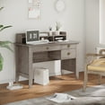 thumbnail image 2 of HOMCOM Computer Desk with Storage Hutch, Drawers, Shelf, Home Office Writing Table Study Workstation with Cable Management, Grey, 2 of 10
