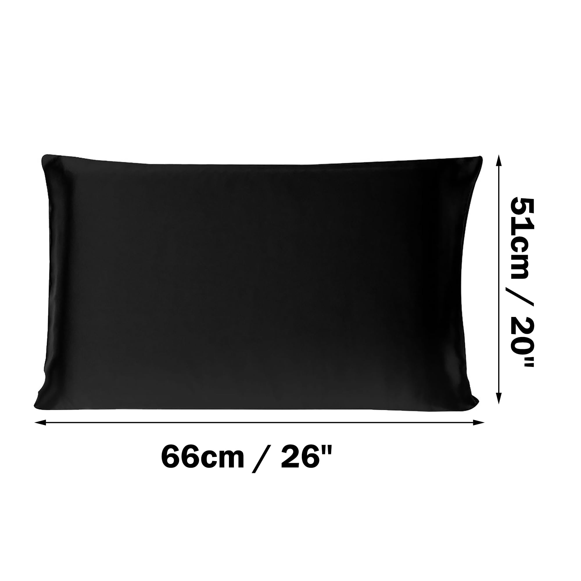 PiccoCasa 3 Pack Pillowcase 19 Momme Silk Pillow Covers with Zipper Standard Black