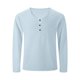 thumbnail image 4 of Blusas y camisas de manga larga con cuello redondo para hombre, colores lisos, informales, cuello redondo, bolsillo, botones, cárdigan de media manga, camisa de capa base para ejercicio, blusa de poli, 4 of 9