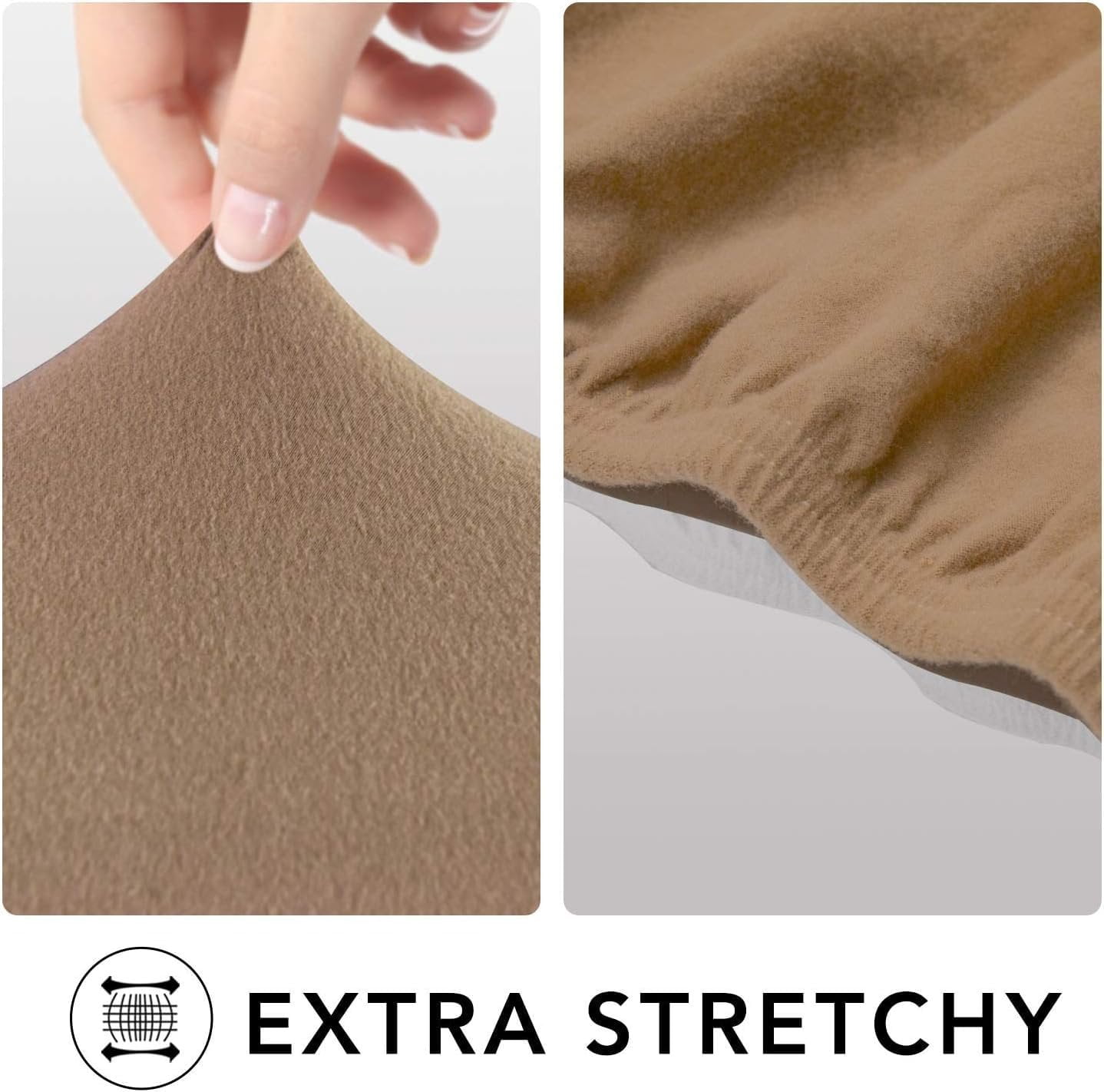 J&V TEXTILES Super Stretch Sofa Slipcover  Spandex Non Slip Soft Couch Sofa Cover, Washable Furniture Protector with Non Skid Foam and Elastic Bottom for Kids, Pets Taupe, Sofa