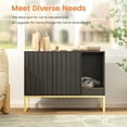 thumbnail image 3 of Veanerwood Fienveorn Litter Box Enclosure,Modern Cat Litter Box Enclosure Furniture Hidden Litter Box with Cat Scratch Pad, Cat Washroom Cat House End Table, Entryway Bench for Livingroom (Black), 3 of 8