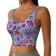 thumbnail image 2 of Gukieu Cute Nautical Print Women's Sports Vest, Low-neck U-shaped Removable Pad Sports Bra for Yoga, Exercise, Dance-Large, 2 of 8
