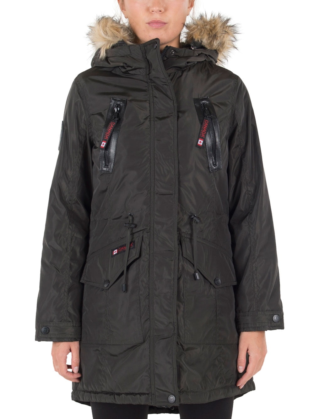 Canada Weather Gear Women's Insulated Parka olive, l (Big Girls