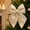 Gold, variant on Red Large Sequin Striped Bow Decor 13.4x9.8in Sparkly Glitter Bow Ornament for Christmas Tree Wreath Door Holiday Party