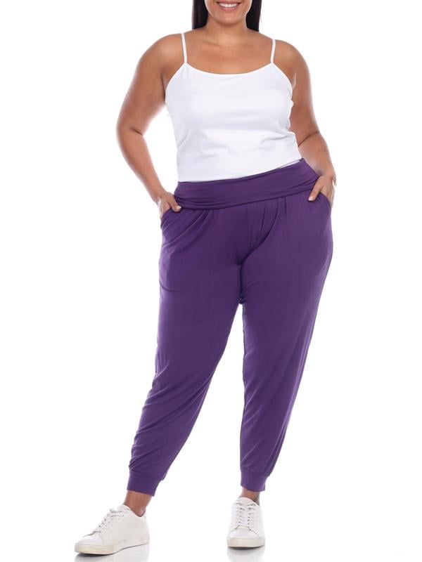 White Mark Women's Plus Size Harem Pants