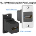 thumbnail image 2 of 4K HDMI 2.0 Rectangular Panel Adapter Female to Female Mounting Connector, HD Display Dock for Device Panel, Desktop, Wall, PC Monitor Projector HDTV, 2 of 5
