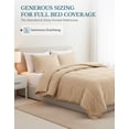 thumbnail image 6 of King Size Comforter Set - Goose Down Alternative – Washed Ultra-Soft - Premium All Season Warmth Bedding Set (King, Beige), 6 of 9