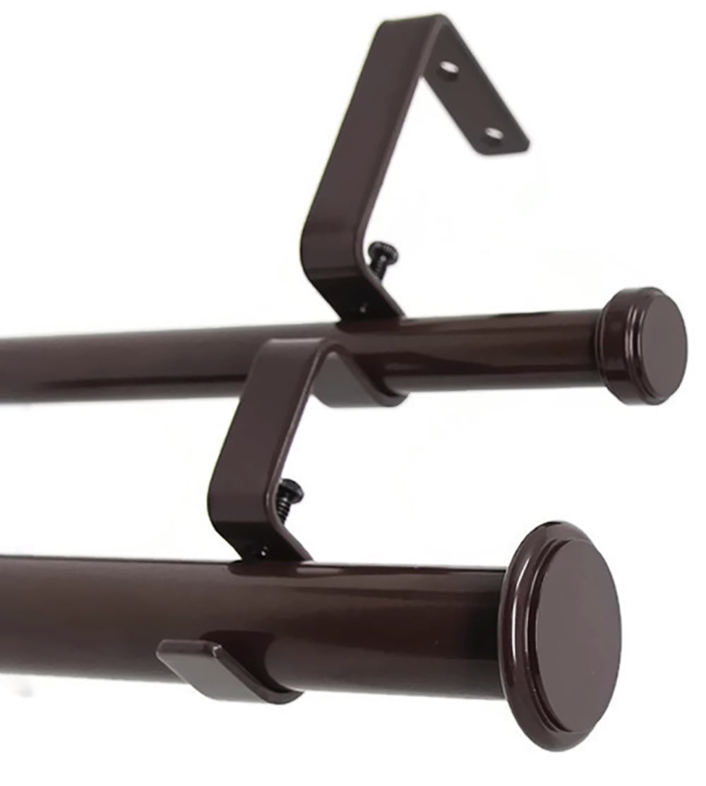 Bronze Double Drapery Curtain Rod Set, 84"-120"