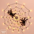 thumbnail image 2 of Wisremt Halloween 70 LED Spider Web Lights with Spider and Controller, 3 Modes Light Up Cobweb Halloween Decorations for Indoor Ourdoor Garden Yard Home Patio, 2 of 6