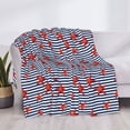 thumbnail image 3 of Yiaed Starfish Navy Blue Stripe Print Blanket Throw Blanket Soft Cozy Flannel Blanket for Home Bed Sofa Couch Chair-40"x30", 3 of 6