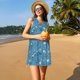 thumbnail image 3 of Balery Dinosaur Skull Vestidos de verano para mujer con estampado: vestido holgado sin mangas, vestido playero informal y cómodo para días calurosos., 3 of 7