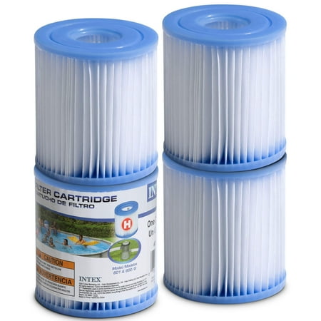 SEWANTA Clear Pool Filter Cartridges - Size 4 Filters - Set of 4 for Intex Pumps, Bundled with 2 Oil Absorbing Sponges