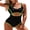 Black, variant on Sociala Women's Color Blocked One Piece Swimwear Tummy Control Monikini Swimsuit