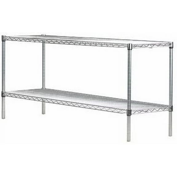 21" Deep x 54" Wide x 36" High 2 Tier Chrome Starter Shelving Unit