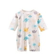thumbnail image 3 of HVOBTTY Summer Infant Toddler's Rompers Print Long Sleeve Front Open Loose Cotton, 3 of 5