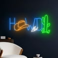 thumbnail image 2 of Handmadetneonsign Howdy Desert Neon Sign, Howdy Cowboy Hat Cactus Wall Decor, Western Wall Decor, 2 of 5