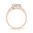 thumbnail image 2 of Angara Natural 1 Ct. Aquamarine with Diamond Classic Ring in 14K Rose Gold for Women (Ring Size: 11.5), 2 of 8