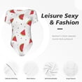 thumbnail image 6 of Daiia Hand Drawn Watermelon print Women's Crew Neck Short Sleeve Bodysuit Fashion Tops Fit Casual Basic Extender Bodysuit-X-Large, 6 of 9