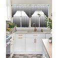 thumbnail image 4 of Black Ombre Stripe Swag Curtains for Living Room/Bedroom Windows, Modern Abstract Art Gradient Striped Kitchen Curtains and Valances Set 36 Inch Length, Light Filtering Swags Valance Curtain Panels, 4 of 5