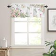 thumbnail image 4 of 3 Piece Kitchen Curtains and Valances Set Wildflower Floral Leaf Spring Summer Modern Rustic Plant Cafe Curtains 24 Inch Length Valance & Tier Curtain for Living Room Bedroom Window 54"x18"+27, 4 of 7