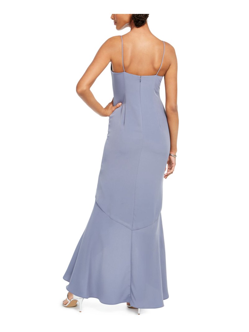 ADRIANNA PAPELL Womens Light Blue Ruffled Buttoned Spaghetti Strap V Neck  Midi Party Mermaid Dress 16 - Walmart.com