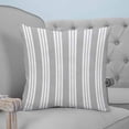 thumbnail image 4 of 16x16 Pillow Covers Set of 2, Striped Grey Square Throw Pillow Covers for Couch/Sofa/Living Room, Farmhouse Line Stripes Classic Decorative Soft Pillowcases for Couch Throw Pillows, 4 of 7