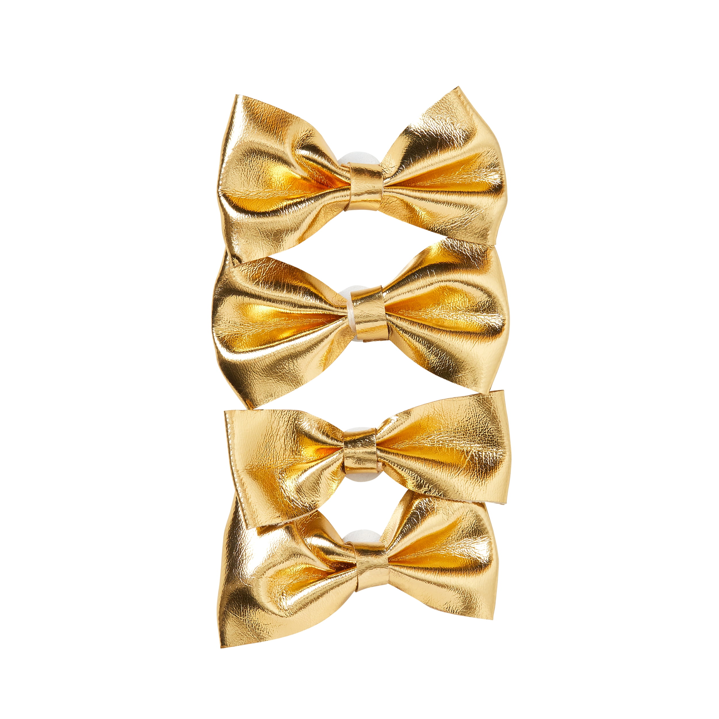 Offray 2 inch gold bow embellishments, 4 count, 1 package, pol yardurethane