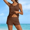 thumbnail image 4 of FDGIU ‌‌‌‌‌‌Women's Blouson Tankini Top Loose Fit Modest Swim Top Comfortable Banded Bottom Bathing Suit Top for Beach Pool Summer Outfits, 4 of 6