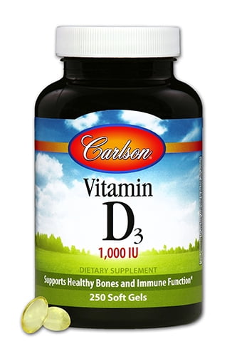 Carlson Vitamin D3 Softgels, 1000 IU, 250 Ct