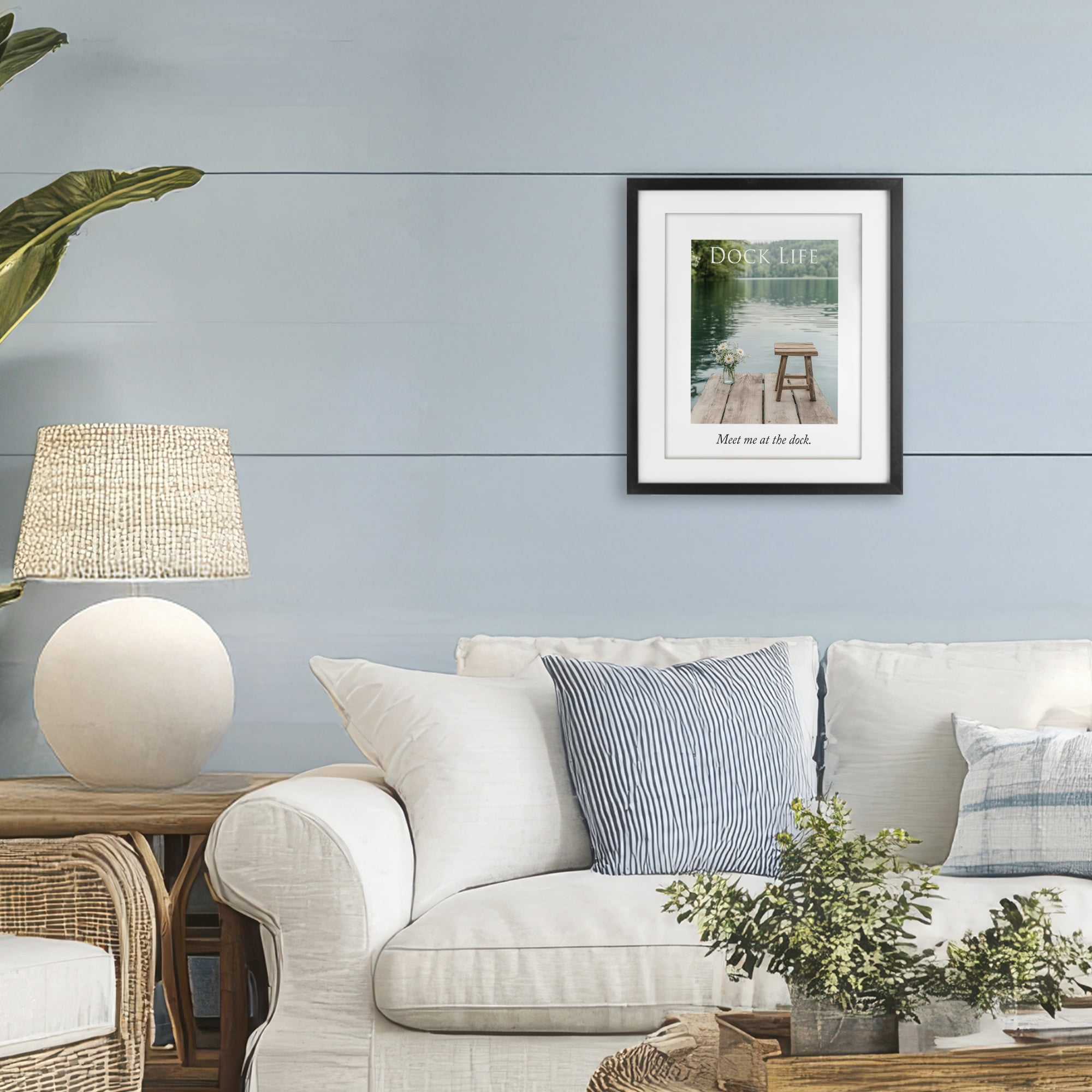 Stupell Industries Dock Life Calming Scenery Black Framed Print Under Glass, design by A Barefoot Stylist