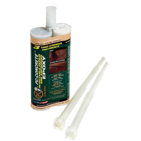 PC Products PC-Concrete Epoxy Adhesive Paste for Anchoring and Crack Repair, Two-Part 21.2oz Cartridge, Gray 70222