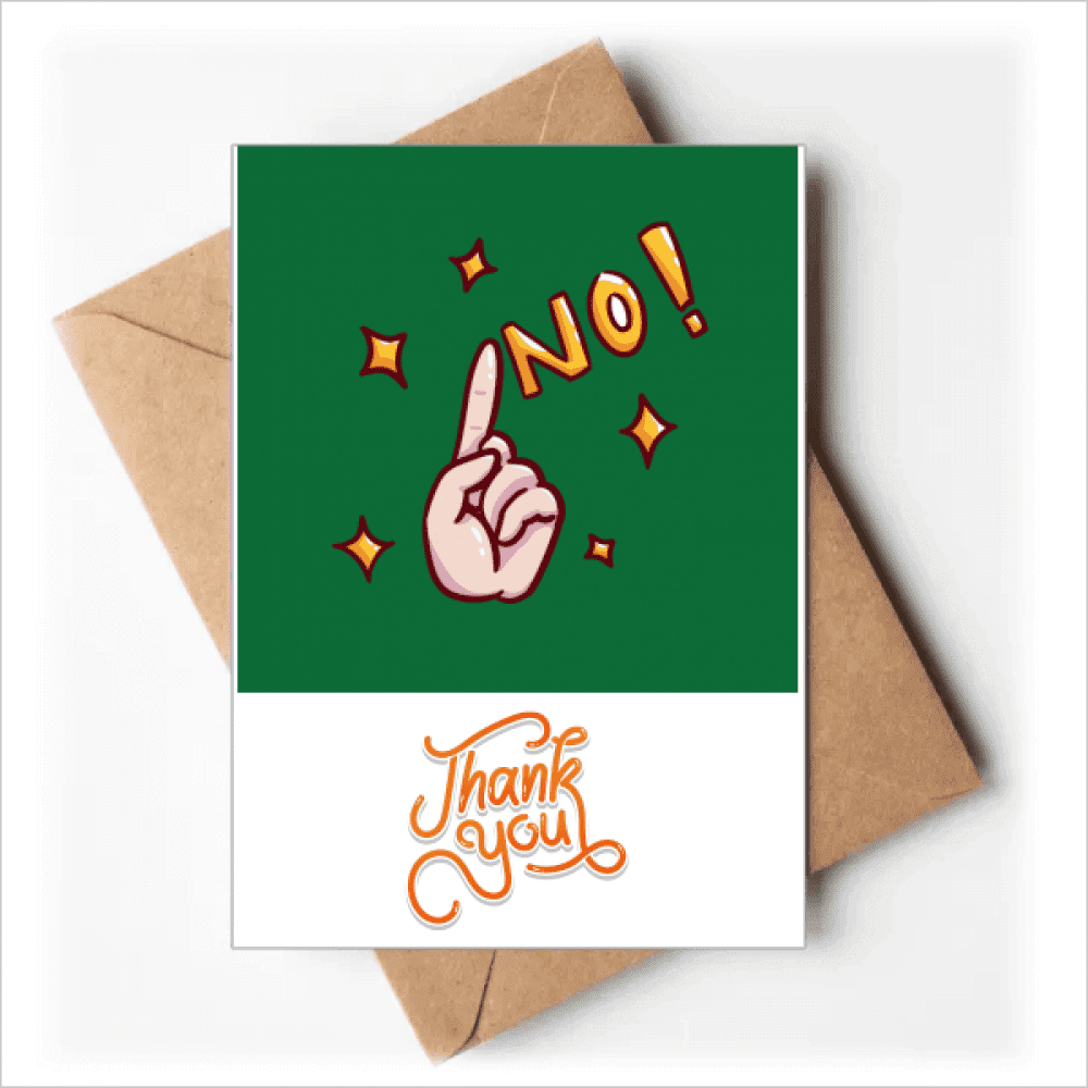 Decline Reject No Dactylfinger Gesture Thank You Cards Envelopes Blank