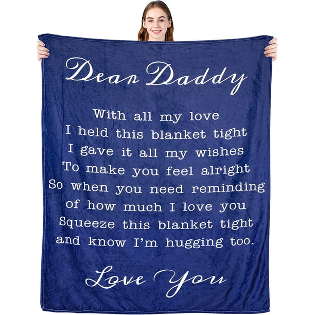 LHSHID Gifts for Dad Father''s Day Birthday Christmas Throw Blanket I Love You My Dad Ultra Soft Micro Fleece Blankets Soft Bedding Sofa 60x80in