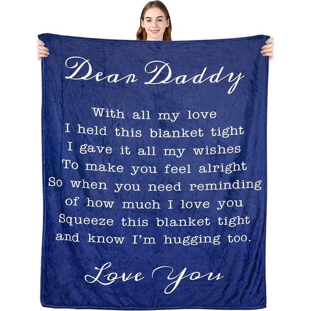 LHSHID Gifts for Dad Father''s Day Birthday Christmas Throw Blanket I Love You My Dad Ultra Soft Micro Fleece Blankets Soft Bedding Sofa 50x60in