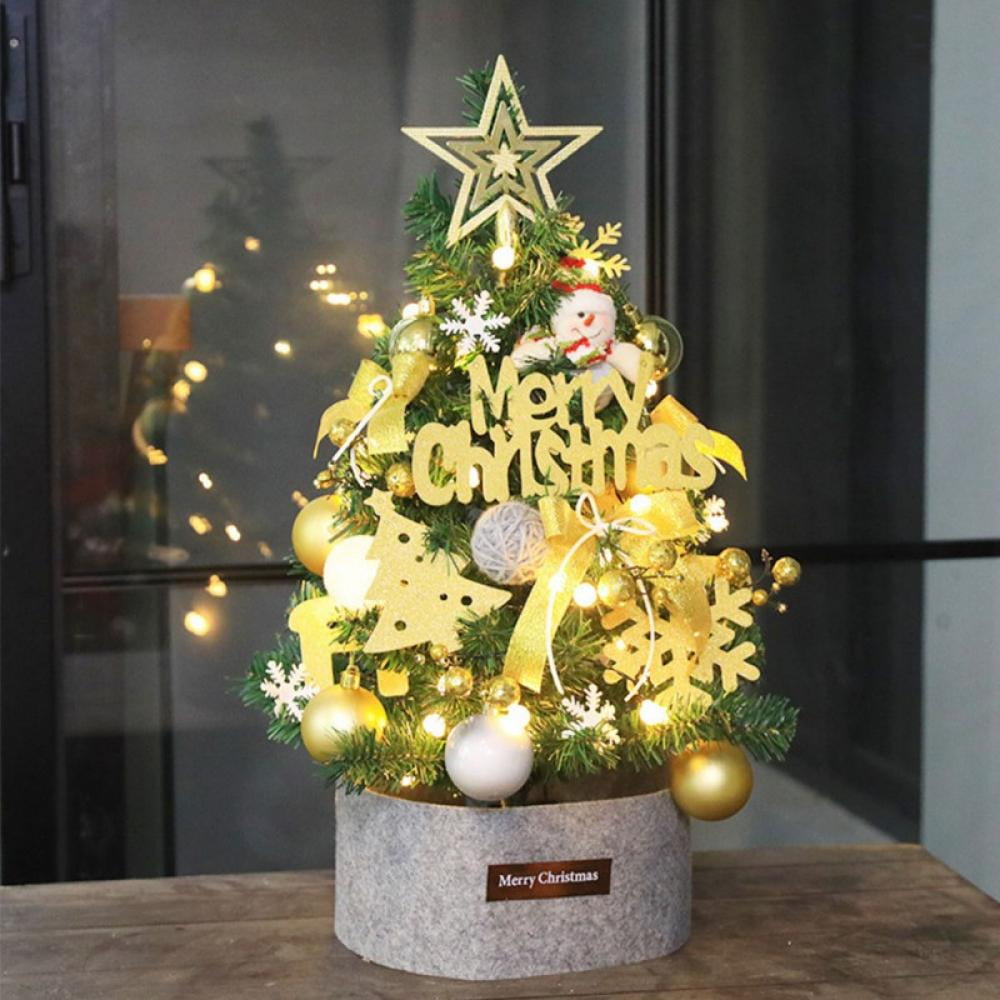 Tabletop Christmas Tree with LED Light Christmas Party Decoration 24