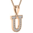 thumbnail image 2 of Dazzlingrock Collection 0.10 Carat (ctw) Round Diamond Fancy Letter 'U' Initial Pendant 1/10 CT, 18K Rose Gold, 2 of 6