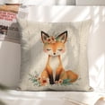 thumbnail image 4 of Flower crown fox Linen toss pillowcase Decoration pillowcase Gift preferred 24x24" Cushion cover 2 set Sofa pillowcase Sofa bedroom living room car, 4 of 6
