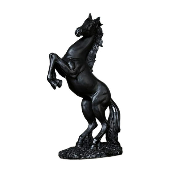 Figurine Horse, Resin Statue Galloping Horse, Modern Sculpture for Desk Decor, European Style, for Home/Office/Coffee Shops/Restaurant Decoration , Black
