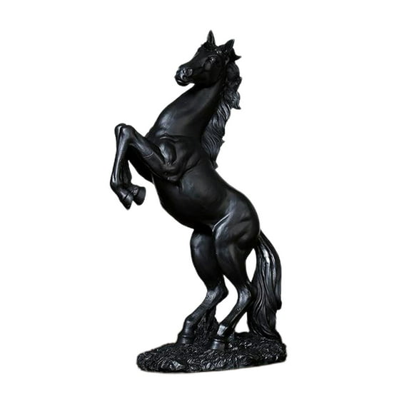 Figurine Horse, Resin Statue Galloping Horse, Modern Sculpture for Desk Decor, European Style, for Home/Office/Coffee Shops/Restaurant Decoration , Black