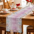 thumbnail image 5 of Summer Beach Starfish Table Runner 72 Inches, Pink Coastal Ocean Conch Wood Grain Bed Runner Dresser Scarves Tabletop for Indoor Outdoor Parties/Ceremony/Banquet, 14" x 72", 5 of 9