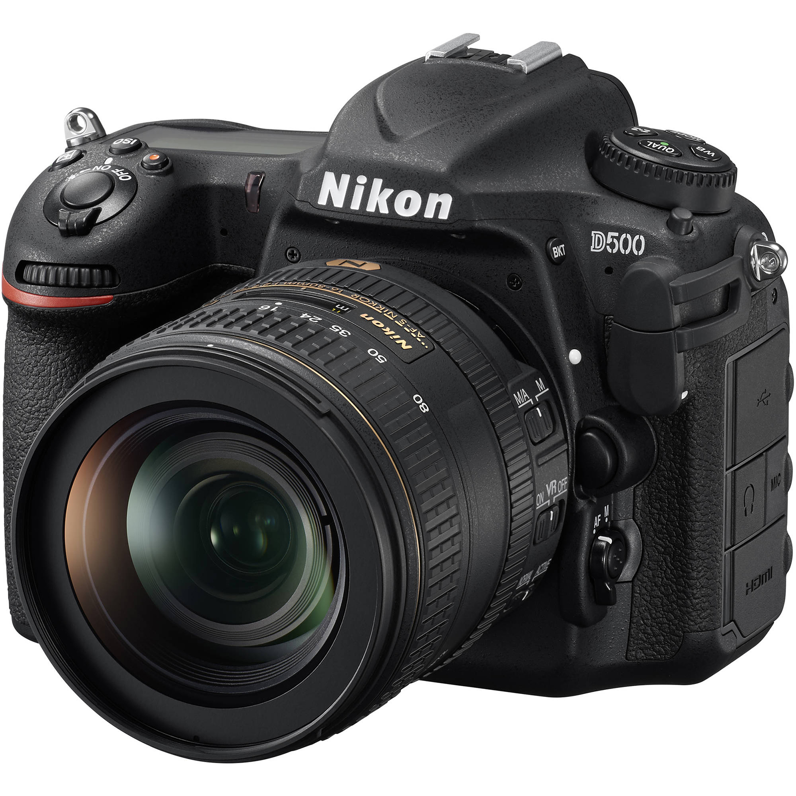 Nikon D500 Wi-Fi 4K Digital SLR Camera & 16-80mm VR with 70-300mm VR Lens + 64GB Card + Case + Flash + Battery & Charger + Tripod + Kit - image 2 of 7
