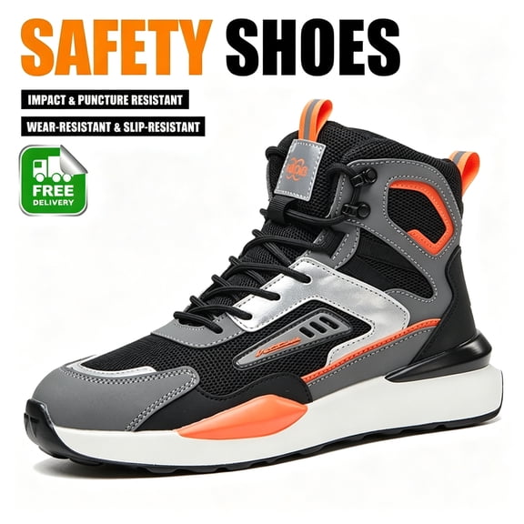 TREADVAULT Men's and Women's Composite Toe Work Shoes, Puncture-Resistant, Breathable