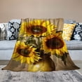 thumbnail image 2 of Chilfamy Sunflowers Throw Blanket for Couch Sofa Bed Office Travel Camping School - All Seasons Flannel Blanket 3 Sizes Excellent Hand Feel Gift 60x80in, 2 of 6