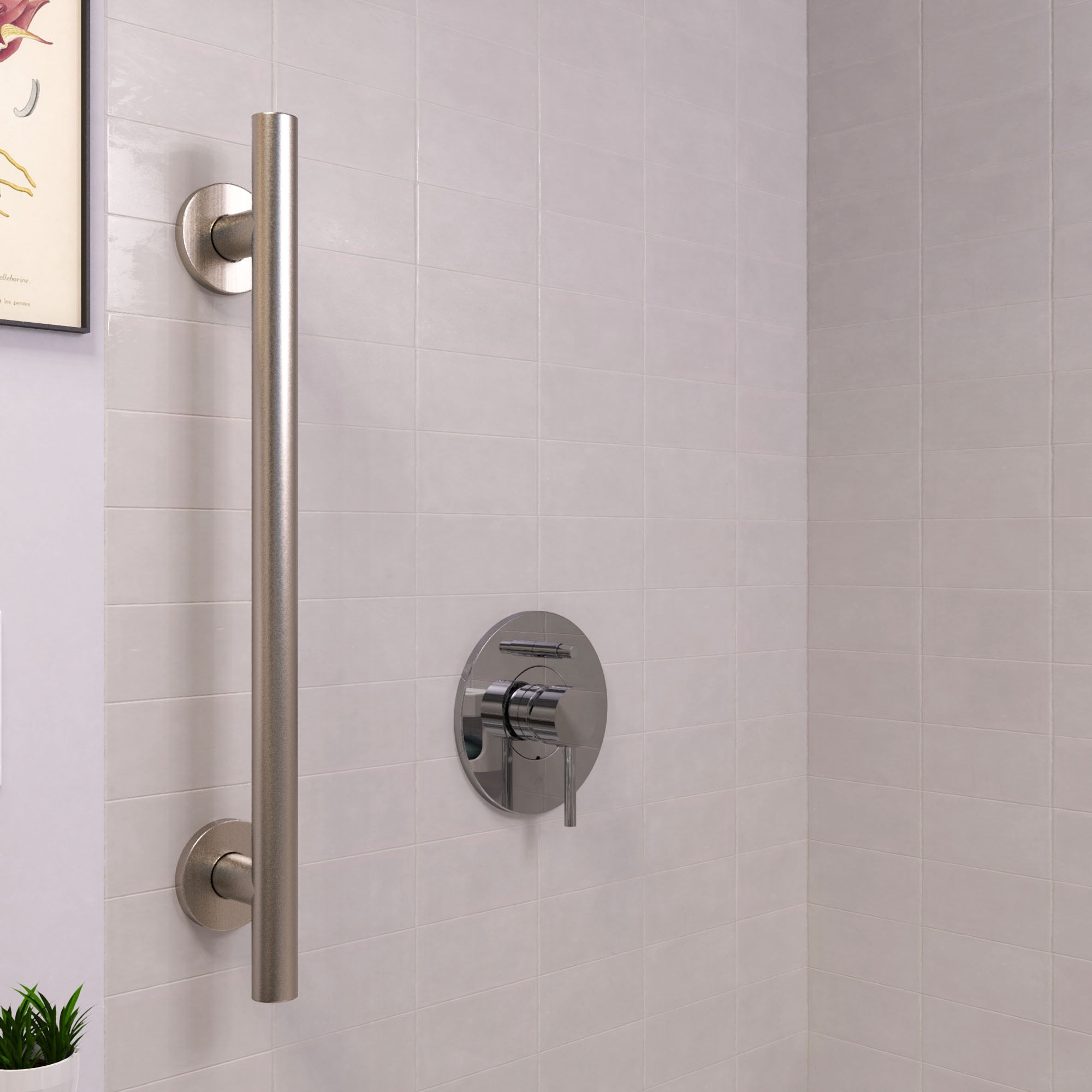 Keeney 2023-36BN Infinity Grab Bar, Brushed Nickel, 36 inch