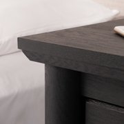 (2 pack) My Texas House Monroe 3-Drawer Nightstand with USB, Raven Black Oak