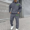 thumbnail image 2 of BOOMNY Men'S Sweatsuits Letter Graphic Hoodies Sweatpants 2Pcs Gym Sweat Suits Running Jogging Fall Winter Athletic Tracksuit Outfits, 2 of 6